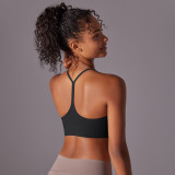 Cross-border European and American double-sided brushed skin-friendly racerback yoga sports bra for women, suitable for running, fitness, and yoga