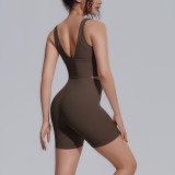 New cross-border solid color tight-fitting yoga high-elasticity beautiful back shockproof breathable sports running fitness yoga outfit for women