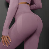 Cross-Border Seamless Smiley Face High Waist Tight Yoga Clothes Peach Hips Training Yoga Pants Sports Running Fitness Pants for Women