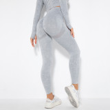 In-stock European and American internet celebrity seamless washable moisture-wicking sexy peach butt sweat-wicking yoga pants sports fitness leggings