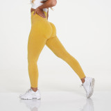European and American internet celebrity seamless knitted crescent-shaped butt-lifting moisture-wicking yoga pants, sports fitness pants, sexy butt-enhancing women's pants