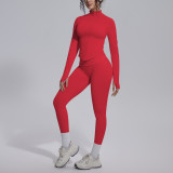 New cross-border seamless solid color breathable butt-lifting tight-fitting yoga outfit set for sports, running, and fitness