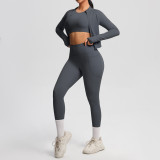 European and American cloud-feel yoga short-sleeve high-waisted fitness pants slim-fit butt-lifting running fitness wear sports yoga three-piece set