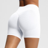 European and American seamless three-section waist fitness shorts for women, high-waisted peach butt-lifting sports shorts, tight-fitting quick-dry yoga shorts
