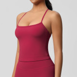 In-stock cross-border double-sided brushed tight-fitting breathable solid color training yoga wear eight-piece set for women's sports, running, and fitness