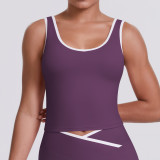 New cross-border color-blocking cross-fit brushed high-elastic yoga outfit set for running, fitness, and breathable training, five-piece set