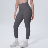 New cross-border thin ice-feel skin-friendly breathable double-sided nylon solid color yoga pants for women for sports, running, and fitness