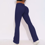 New cross-border breathable brushed high-waisted elastic butt-lifting casual wide-leg cropped pants for running, fitness, and yoga