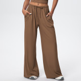 New cross-border solid color brushed breathable tight-fitting high-elastic yoga outfit set for sports, running, fitness, and yoga - three-piece set