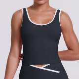 New cross-border color-blocking cross-fit brushed high-elastic yoga outfit set for running, fitness, and breathable training, five-piece set