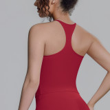 New cross-border double-sided nylon solid color racerback breathable tight-fitting tank top for sports, running, fitness, and yoga