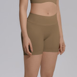 Cross-border seamless knitted V-waist peach butt-lifting tight high-waisted yoga shorts for sports, running, and fitness