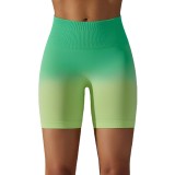 Clearance Sale: Seamless Candy Gradient Training Tight High-Waisted Sports Shorts for Running, Fitness, and Yoga for Women