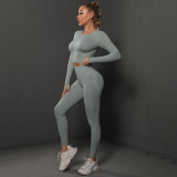 In-stock cross-border European and American seamless peach butt-lifting yoga outfit set, sports running fitness two-piece set for women