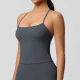 In-stock cross-border double-sided brushed tight-fitting breathable solid color training yoga wear eight-piece set for women's sports, running, and fitness