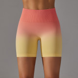 Clearance Sale: Seamless Candy Gradient Training Tight High-Waisted Sports Shorts for Running, Fitness, and Yoga for Women