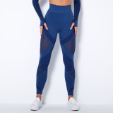 In stock!European and American cross-border seamless knitted sexy striped moisture-wicking yoga pants for women, suitable for sports, running, and fitness