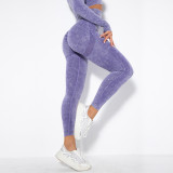 In-stock European and American internet celebrity seamless washable moisture-wicking sexy peach butt sweat-wicking yoga pants sports fitness leggings