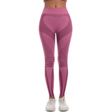 New cross-border seamless knitted tight-fitting high-elastic breathable ski pants with high waist for sports, running, fitness, and yoga