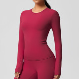 In-stock cross-border double-sided brushed tight-fitting breathable solid color training yoga wear eight-piece set for women's sports, running, and fitness