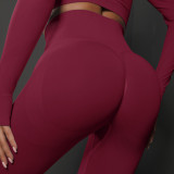 Cross-Border Seamless Smiley Face High Waist Tight Yoga Clothes Peach Hips Training Yoga Pants Sports Running Fitness Pants for Women
