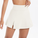 New cross-border European and American high-waisted yoga short skirt, breathable mini skirt-pants for running, fitness, tennis, anti-exposure sports skirt