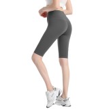 Clearance ulu double-sided brushed high-elasticity naked-feel fitness pants high-waisted peach butt tight yoga shorts for women