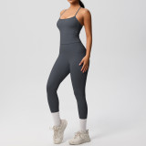 Cross-border European and American tight-fitting yoga fleece vest sports casual outdoor running fitness yoga two-piece set for women