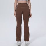 New cross-border patchwork solid color high-waisted butt-lifting tight-fitting wide-leg pants for sports, running, fitness, and yoga for women