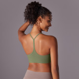 Cross-border European and American double-sided brushed skin-friendly racerback yoga sports bra for women, suitable for running, fitness, and yoga