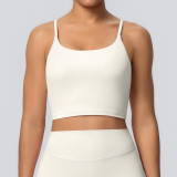 New cross-border yoga top sports bra with chest pads, thin straps, beautiful back design, running fitness tank top, yoga camisole