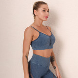 Clearance Sale: Washed Jacquard Seamless Sports Bra with Hollowed-out Braided Design, Fitness Camisole, Yoga Wear, Women's Sports Vest