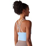 New solid color double-layer cross-back double-sided nylon brushed sports bra for running, fitness, and yoga for women