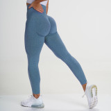 European and American internet celebrity seamless knitted crescent-shaped butt-lifting moisture-wicking yoga pants, sports fitness pants, sexy butt-enhancing women's pants