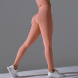 European and American cross-border seamless solid color peach-colored sports pants, tight-fitting running and fitness yoga wear, high-waisted butt-lifting yoga pants for women