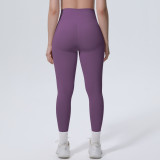New cross-border thin ice-feel skin-friendly breathable double-sided nylon solid color yoga pants for women for sports, running, and fitness