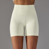 Cross-border European and American seamless solid color dot jacquard high-waisted tummy control butt-lifting yoga shorts for women, suitable for sports, running, and fitness