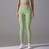 New style no-underwear required, no awkward lines, high-waisted, tight-fitting, naked-feel, nine-point pants for sports, running, fitness, and high-elasticity yoga pants