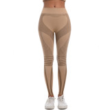 New cross-border seamless knitted tight-fitting high-elastic breathable ski pants with high waist for sports, running, fitness, and yoga