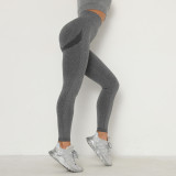 Peach-colored trendy European and American seamless yoga pants, butt-lifting, breathable yoga wear, tight-fitting high-waisted sports leggings for women