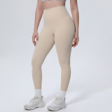 New cross-border thin ice-feel skin-friendly breathable double-sided nylon solid color yoga pants for women for sports, running, and fitness