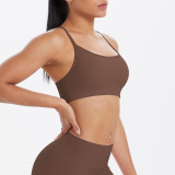European and American cross-border thin strap cross-back yoga sports bra, large open back breathable fitness bra, yoga wear for women