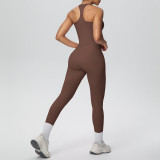 New cross-border brushed fabric high-waisted yoga outfit with a beautiful back design, two-piece set for sports, running, and fitness
