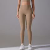 New style no-underwear required, no awkward lines, high-waisted, tight-fitting, naked-feel, nine-point pants for sports, running, fitness, and high-elasticity yoga pants