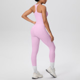 New cross-border brushed fabric tight-fitting racerback pocket yoga outfit set for sports, running, and fitness two-piece set