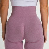 European and American internet celebrity seamless knitted crescent-shaped butt-lifting moisture-wicking yoga pants, sports fitness pants, sexy butt-enhancing women's pants