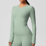 In-stock cross-border double-sided brushed tight-fitting breathable solid color training yoga wear eight-piece set for women's sports, running, and fitness
