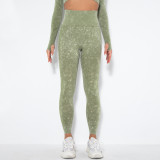 In-stock European and American internet celebrity seamless washable moisture-wicking sexy peach butt sweat-wicking yoga pants sports fitness leggings