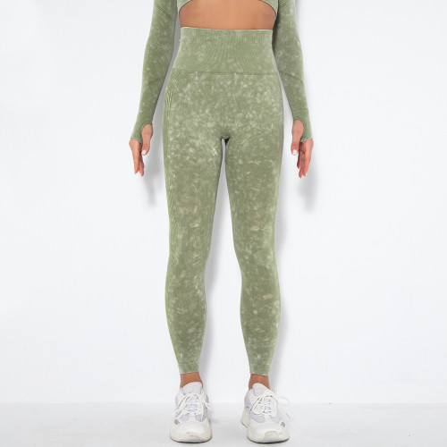 In-stock European and American internet celebrity seamless washable moisture-wicking sexy peach butt sweat-wicking yoga pants sports fitness leggings