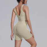 New cross-border solid color tight-fitting yoga high-elasticity beautiful back shockproof breathable sports running fitness yoga outfit for women